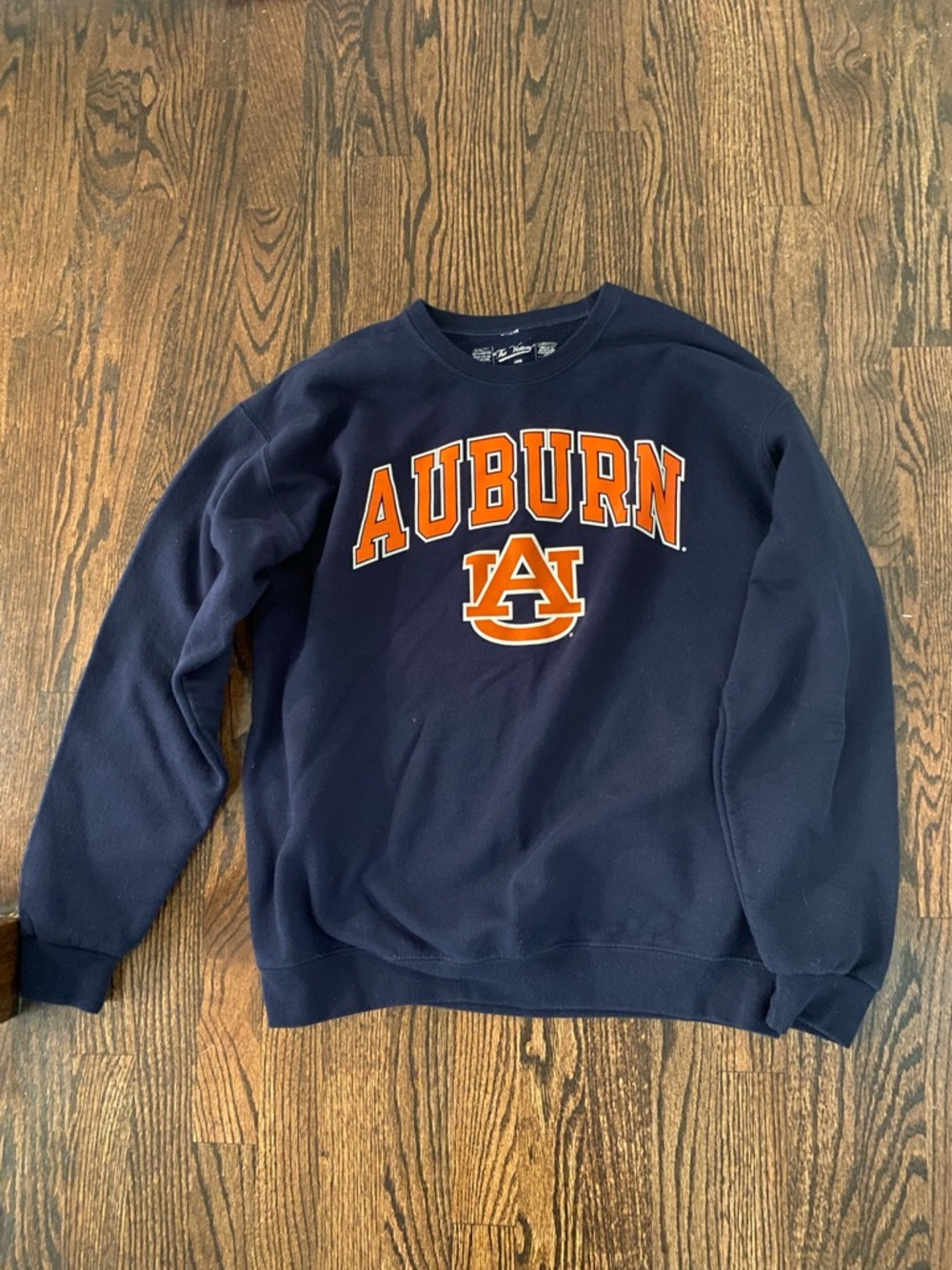 Auburn Navy Crewneck Sweatshirt with Orange Collegiate Logo